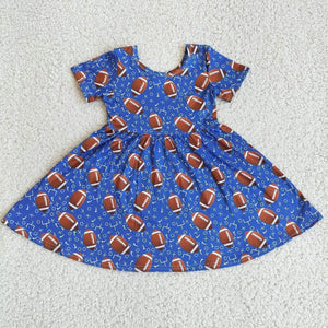 Blue Football Twirl Dress