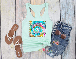 Sunrise sunburn sunset repeat (tie dye)