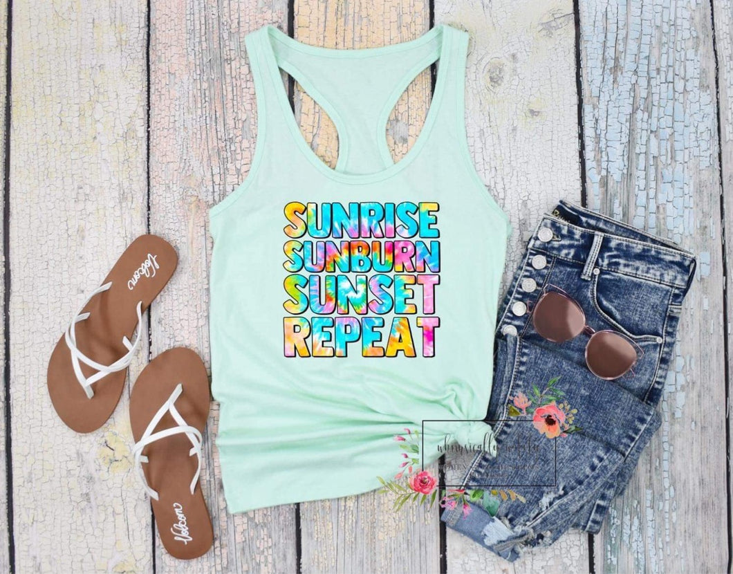 Sunrise sunburn sunset repeat (tie dye)