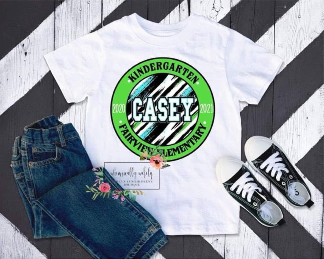 Green stripes end of the year autograph shirt