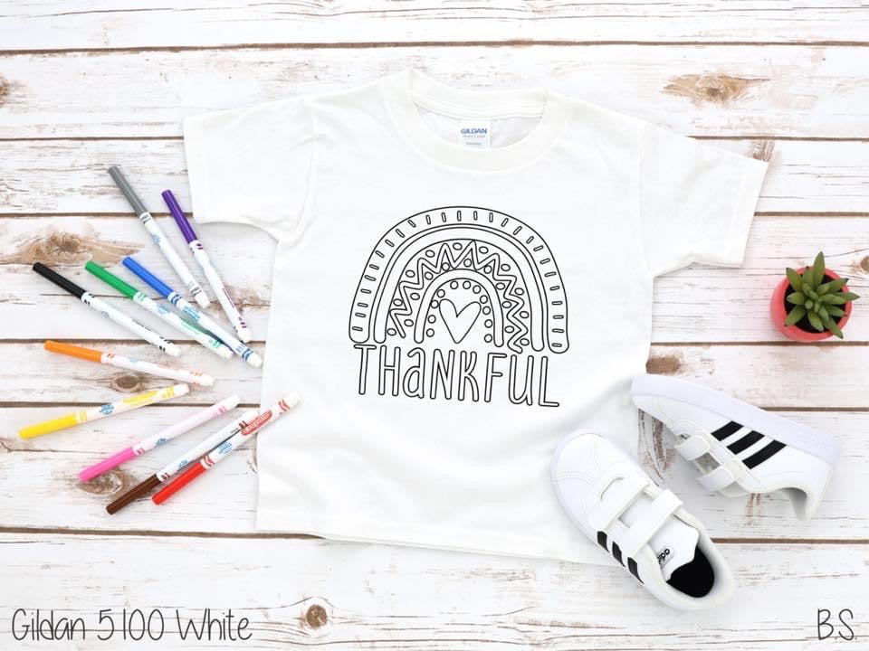 Thankful coloring tee