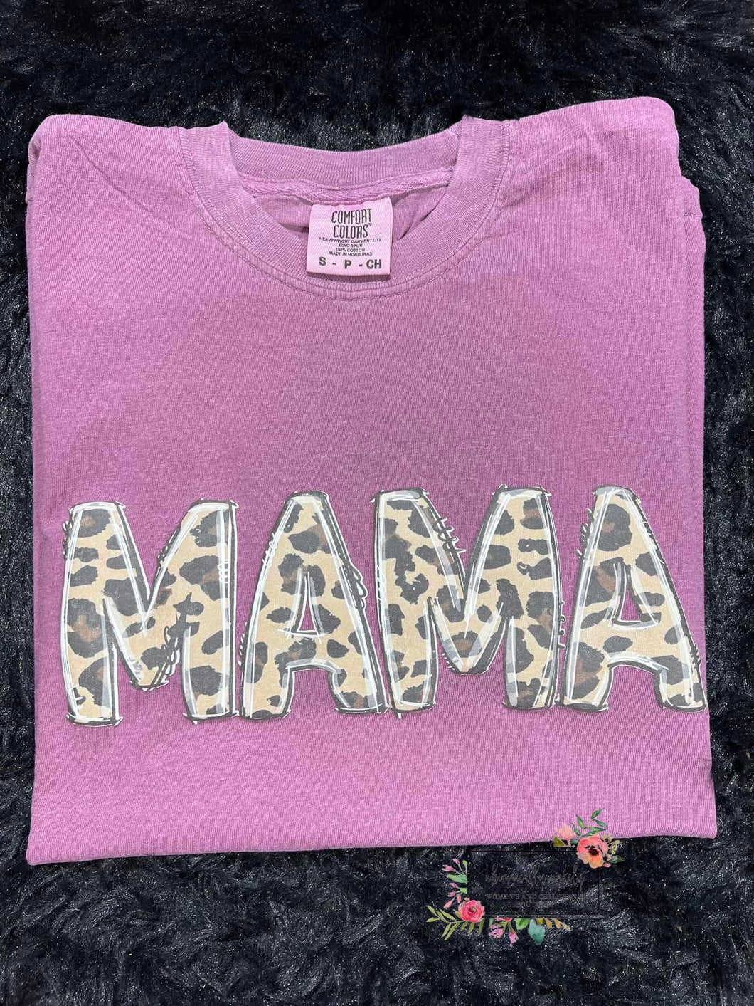 Mama (leopard bubble letters)