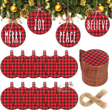 Load image into Gallery viewer, Custom buffalo plaid ornaments
