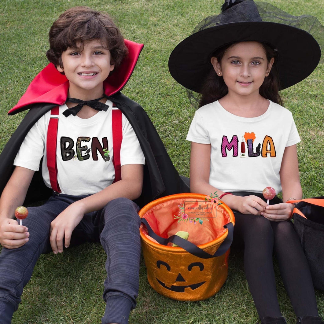 Halloween bubble name tee