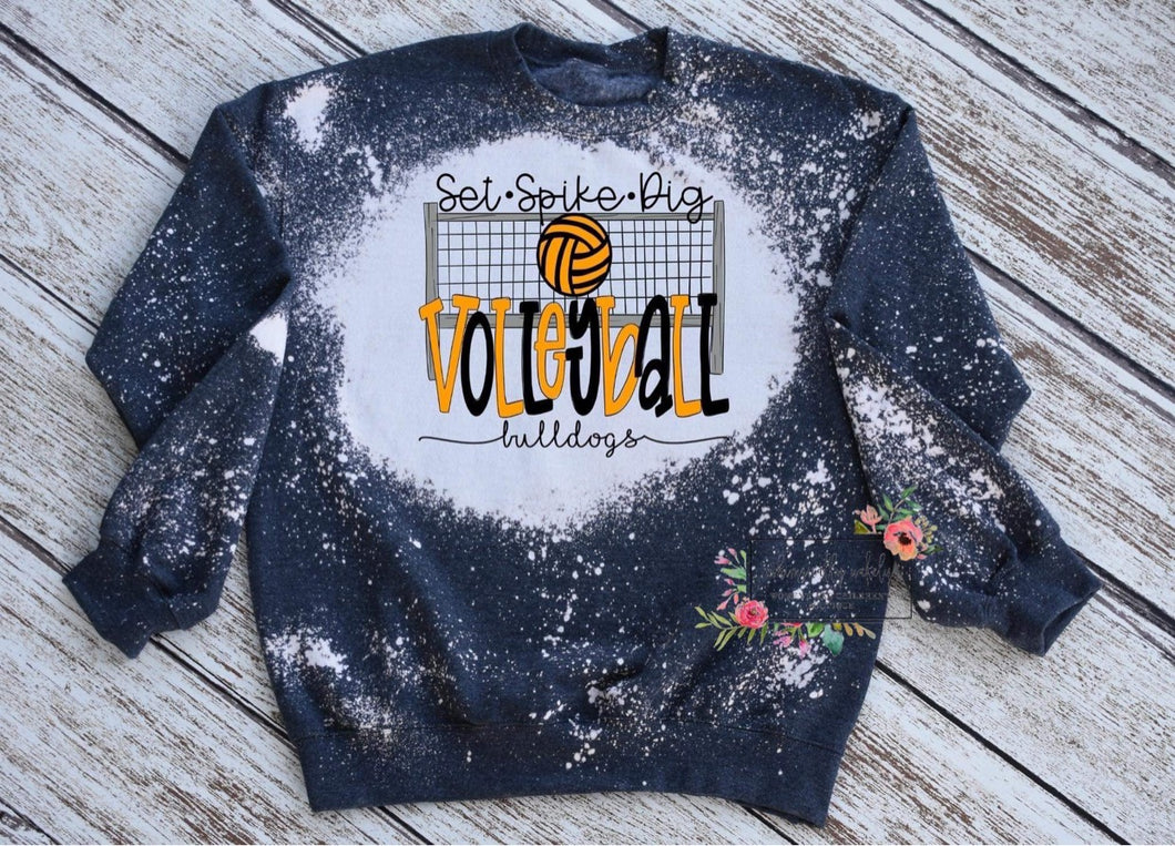 Set, Spike, Dig Volleyball (bleached)
