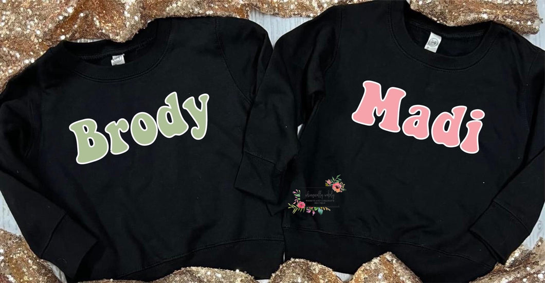 Kids custom name sweatshirts