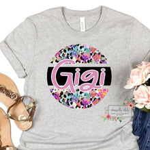 Load image into Gallery viewer, Custom leopard circle name tee
