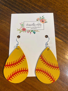 Softball Dangle Earrings