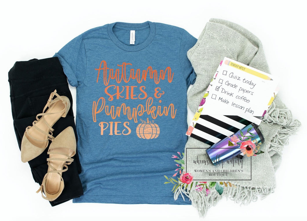 Autumn skies pumpkin pies