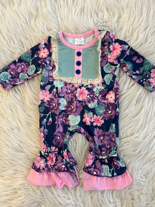 Purple Floral Romper