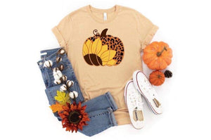Sunflower leopard pumpkin tee