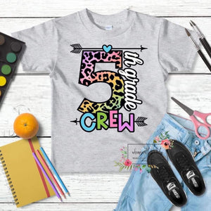 Multicolor leopard print back to school tees