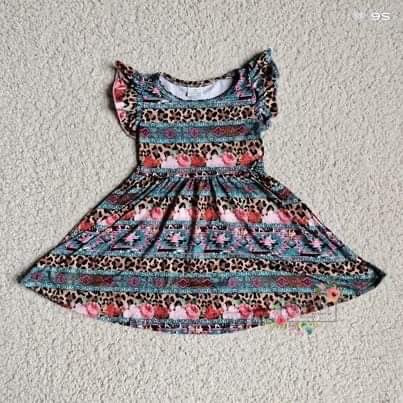 Tribal Floral Leopard Dress