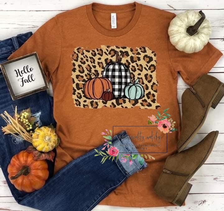 Plaid and leopard pumpkins