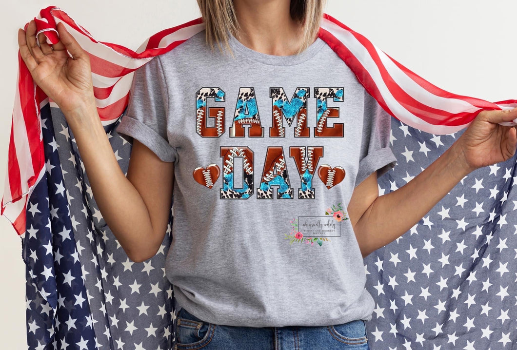 Game day (cow,turquoise,football)