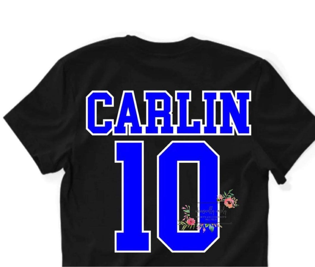 Customizable name/number tee