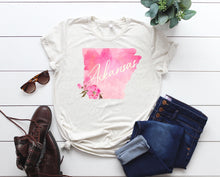 Load image into Gallery viewer, Custom watercolor floral state tee
