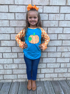 Teal pumpkin raglan