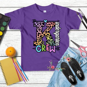 Multicolor leopard print back to school tees