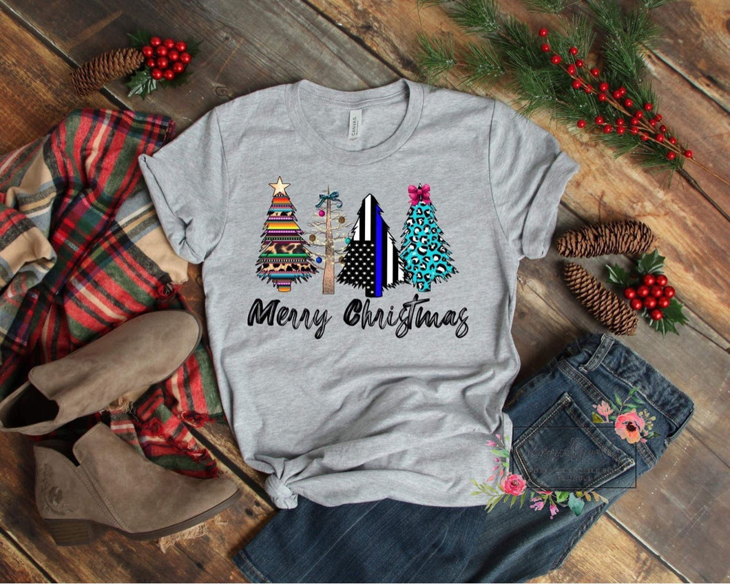 Merry Christmas Back The Blue Trees