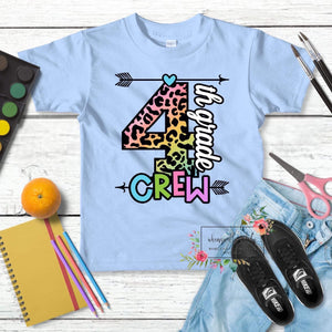 Multicolor leopard print back to school tees