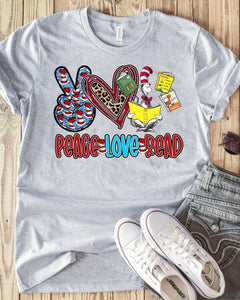 Peace love read tee