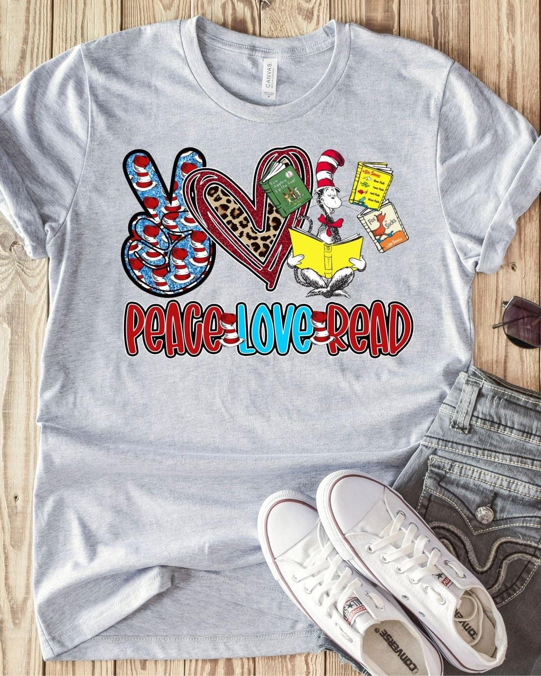 Peace love read tee