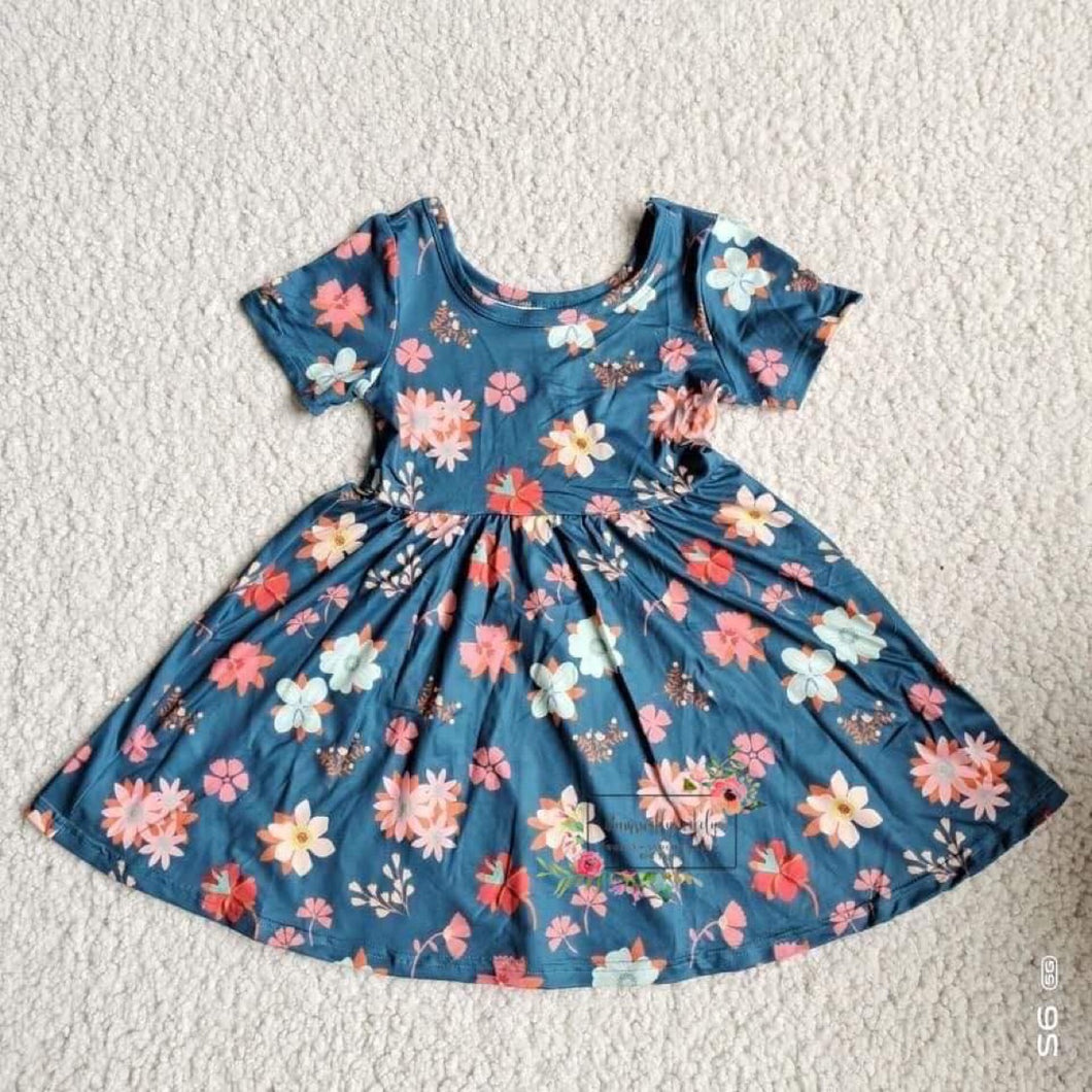 Navy Floral Dress