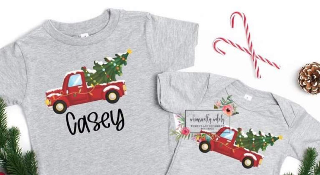 Kids Christmas Truck personalized tees