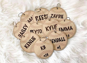 Custom baseball/softball bag tag