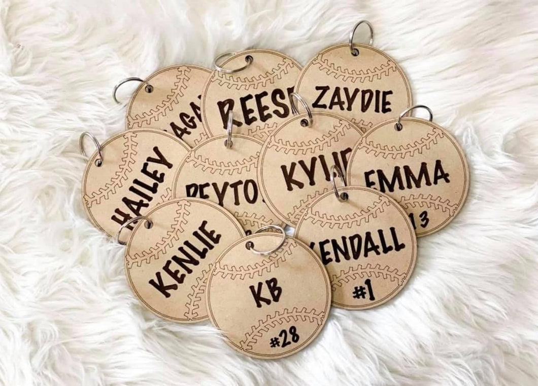 Custom baseball/softball bag tag