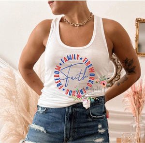 Red White and Blue Faith Tee