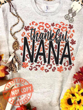Load image into Gallery viewer, Thankful custom name leopard sweatshirt pre order
