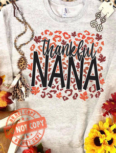 Thankful custom name leopard sweatshirt pre order