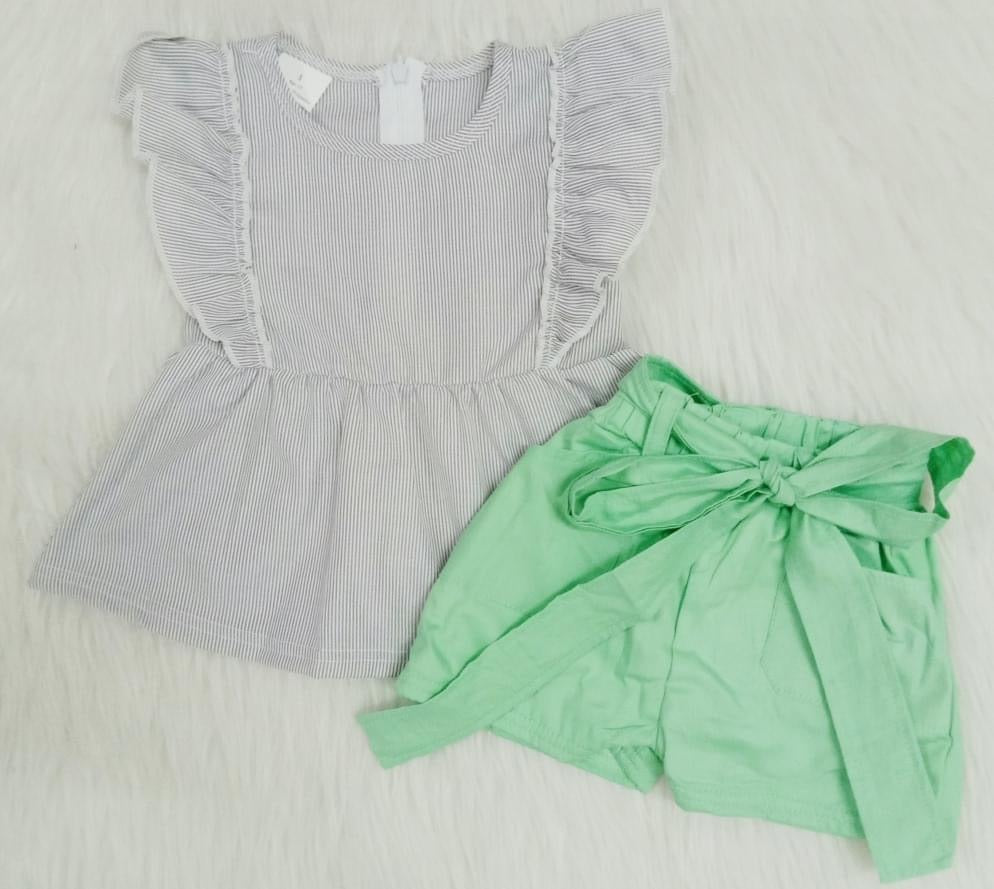Flutter sleeve/high waisted short sets
