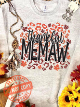 Load image into Gallery viewer, Thankful custom name leopard sweatshirt pre order

