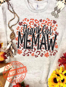 Thankful custom name leopard sweatshirt pre order