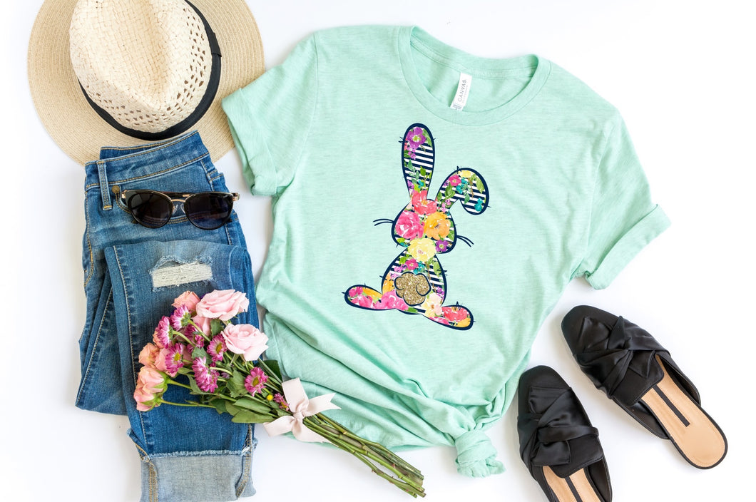 Floral striped bunny