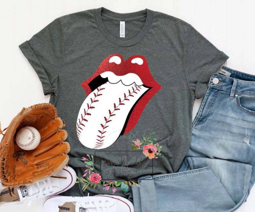 Tongue baseball tee