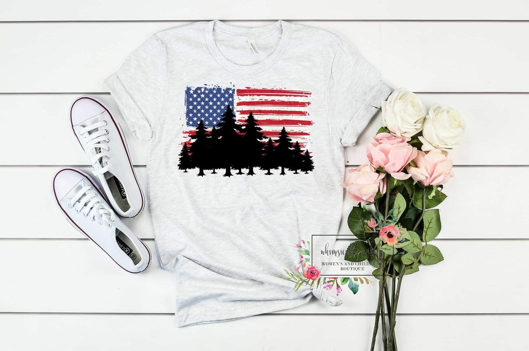 American flag (woods)