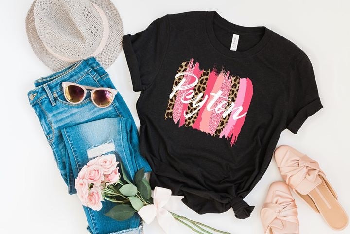 Custom name color swash tee