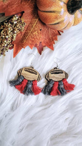 Custom football tassel earrings