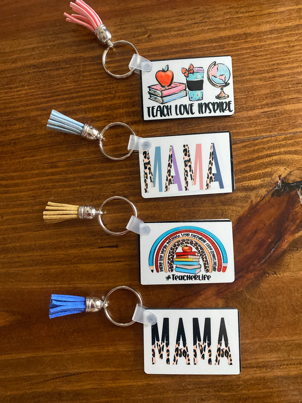 Teacher/mom life keychains