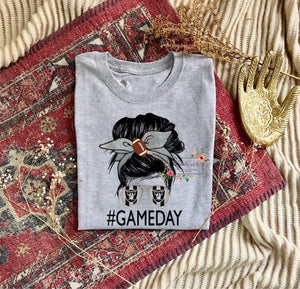 Messy Bun Game Day Tee (multiple teams)