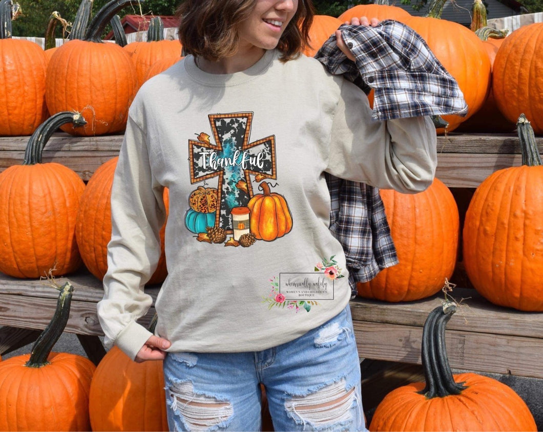 Thankful (cow print cross)
