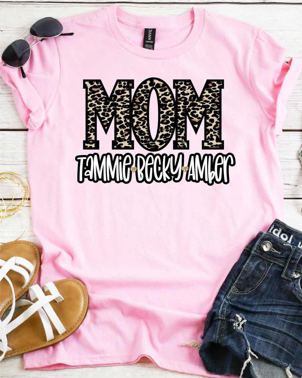 Custom leopard Mother’s Day tee (brown leopard)