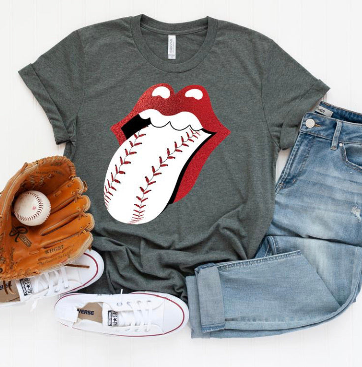 Baseball glitter lips (adult & youth)