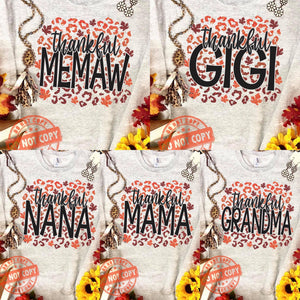 Thankful custom name leopard sweatshirt pre order