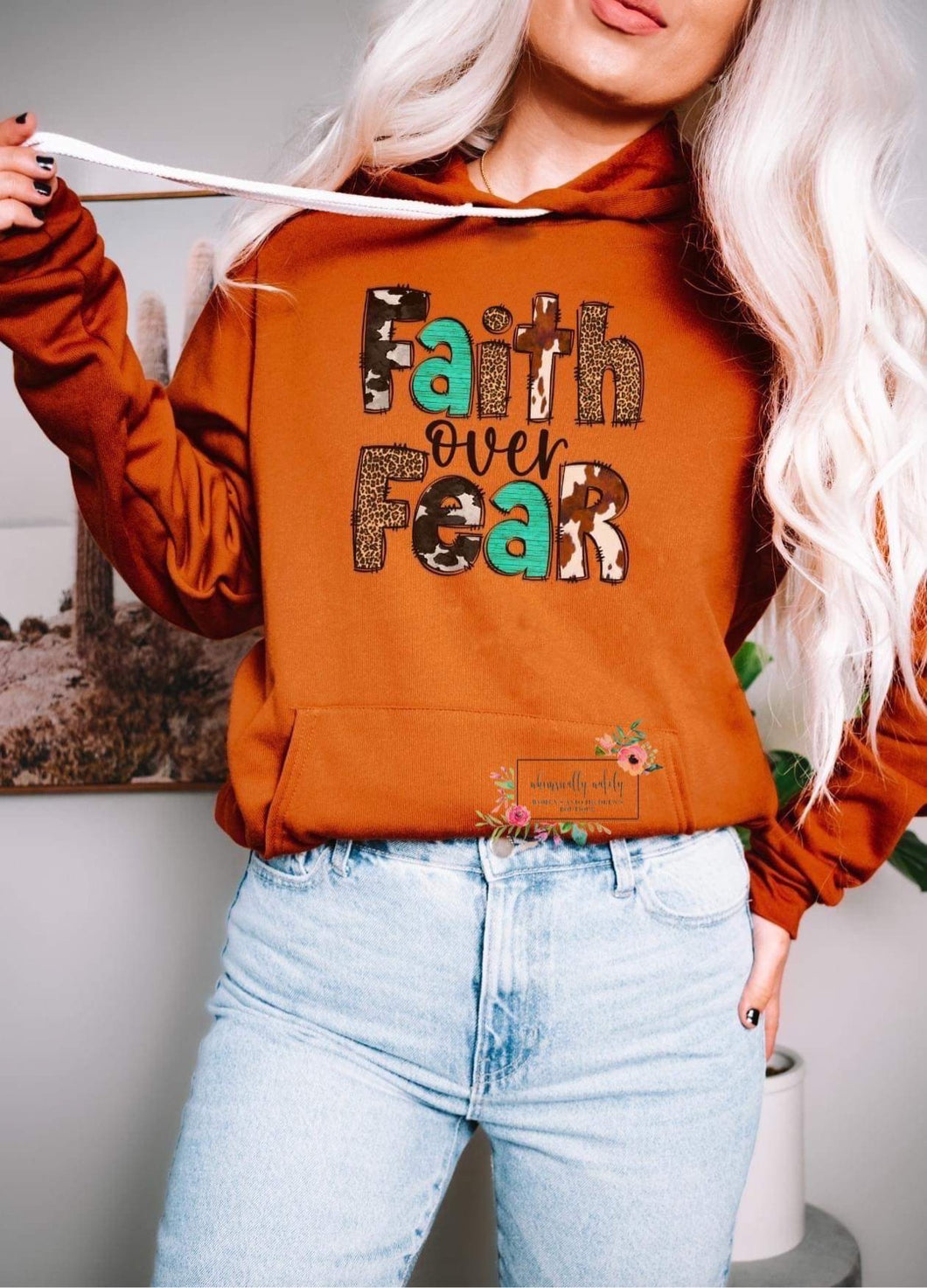Faith Over Fear (animal print letters)