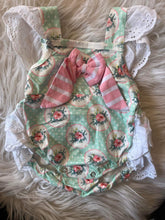 Load image into Gallery viewer, Mint Polka Dot Romper
